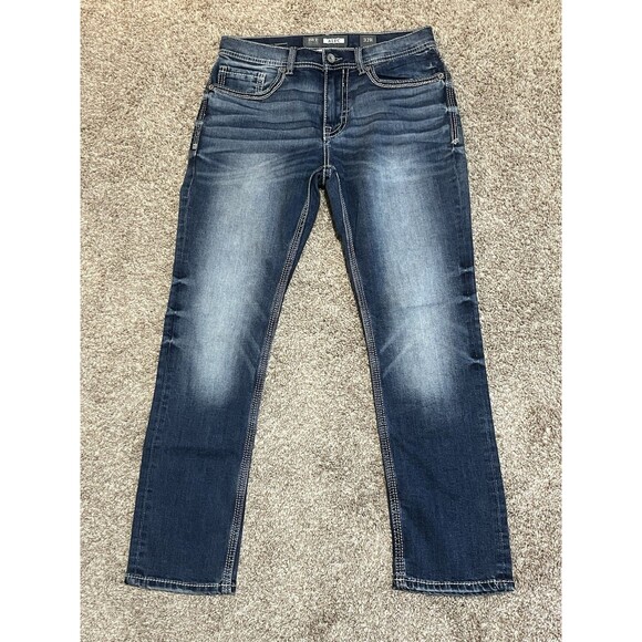 BKE Jeans Mens 32x29 Blue Denim Alec Straight Mid Rise Stretch Buckle - EUC - Picture 6 of 11
